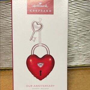 Hallmark Keepsake Red Heart with Silver Key Ornament